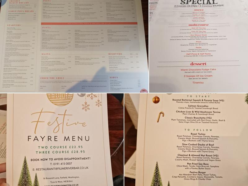 Ristorante Fiume Menu