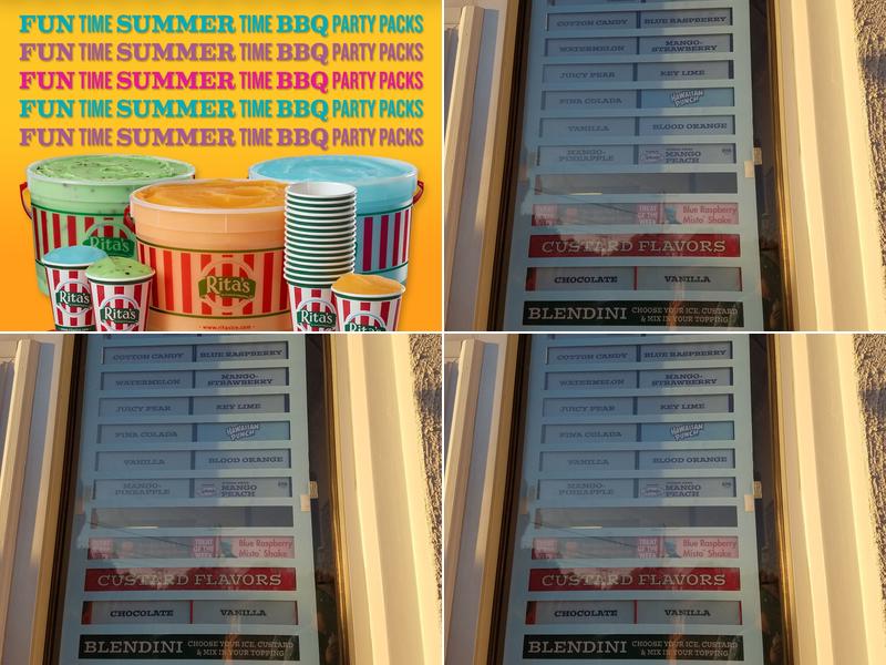 Rita's Italian Ice & Frozen Custard Menu