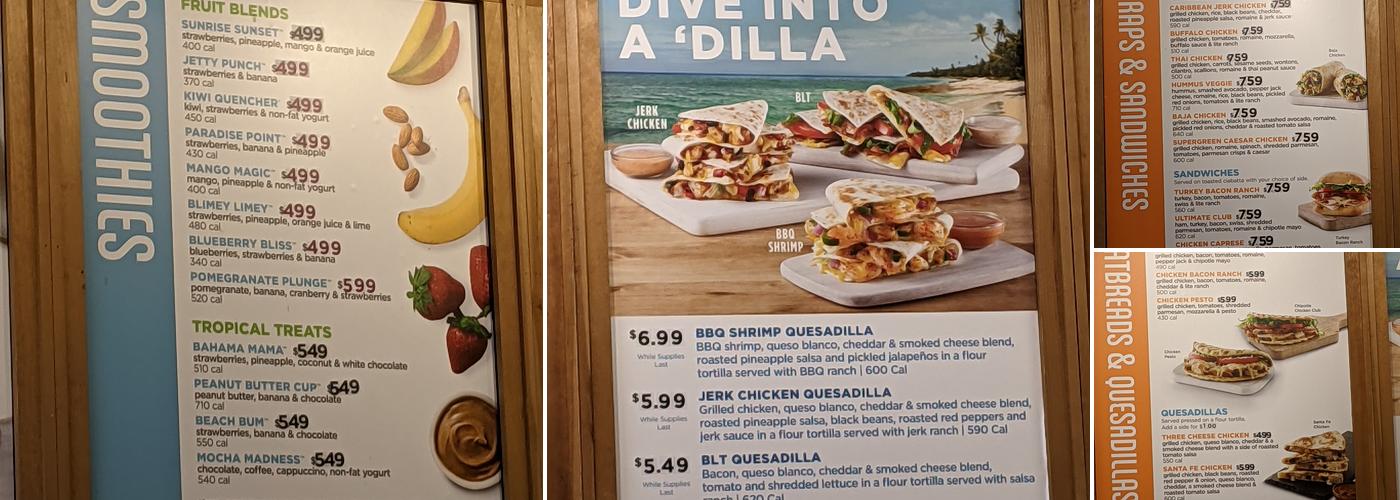 Tropical Smoothie Cafe Menu