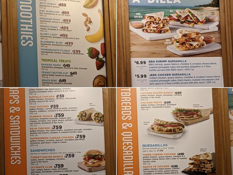 Tropical Smoothie Cafe Menu