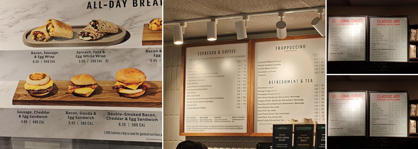 Starbucks Menu