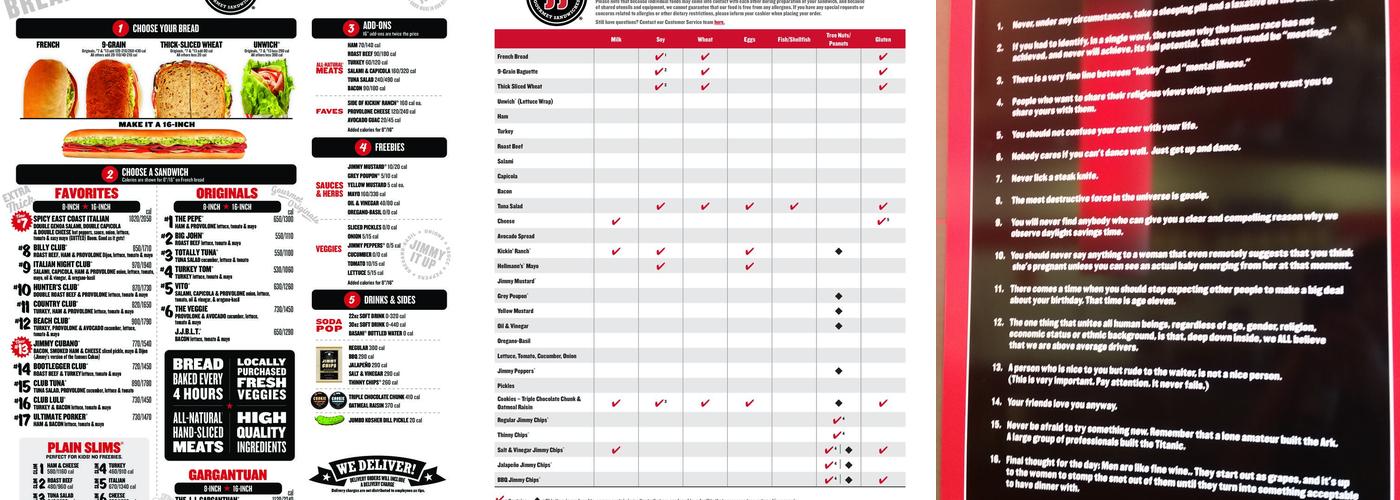 Jimmy John's Menu