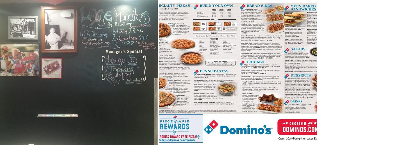 Domino's Pizza Menu