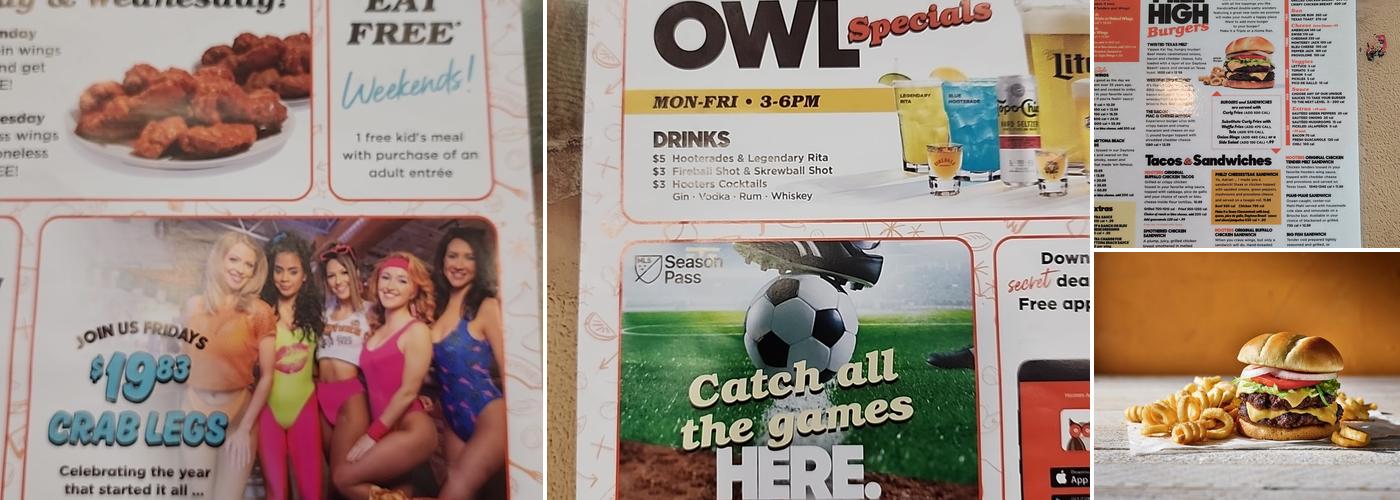 Hooters Menu