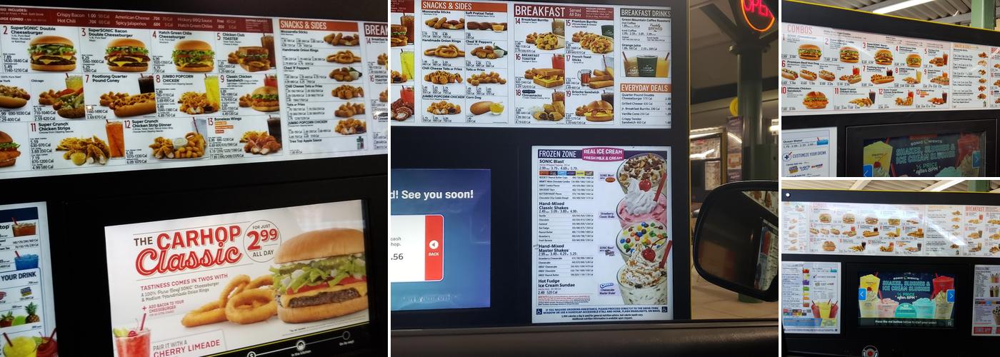 Sonic Drive-In Menu