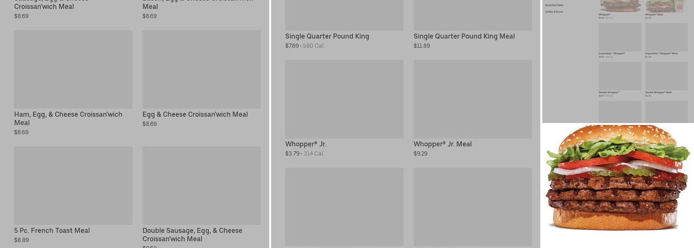 Burger King Menu
