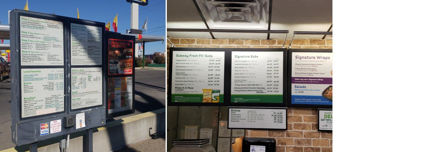 Subway Menu