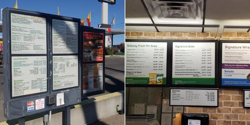 Subway Menu