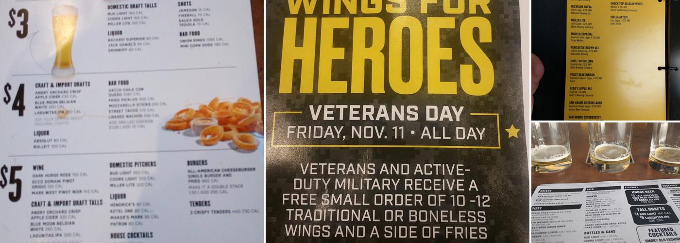 Buffalo Wild Wings Menu