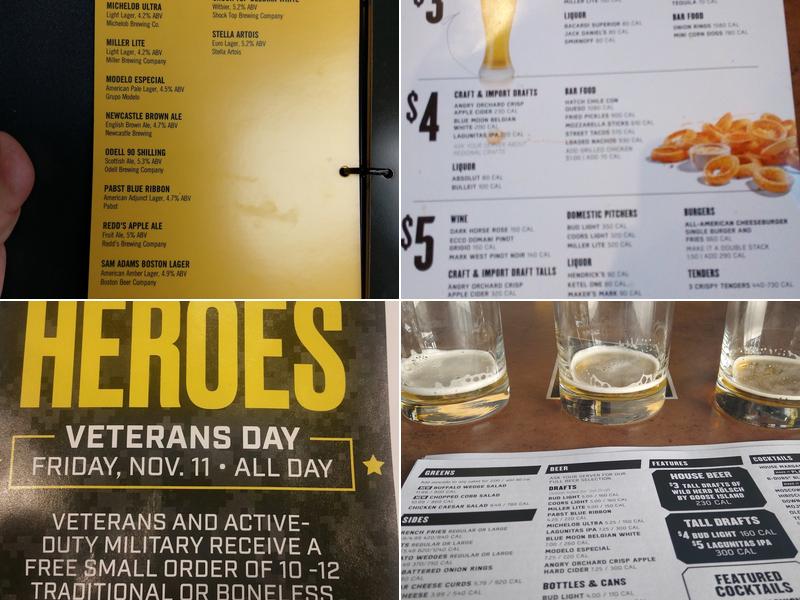 Buffalo Wild Wings Menu