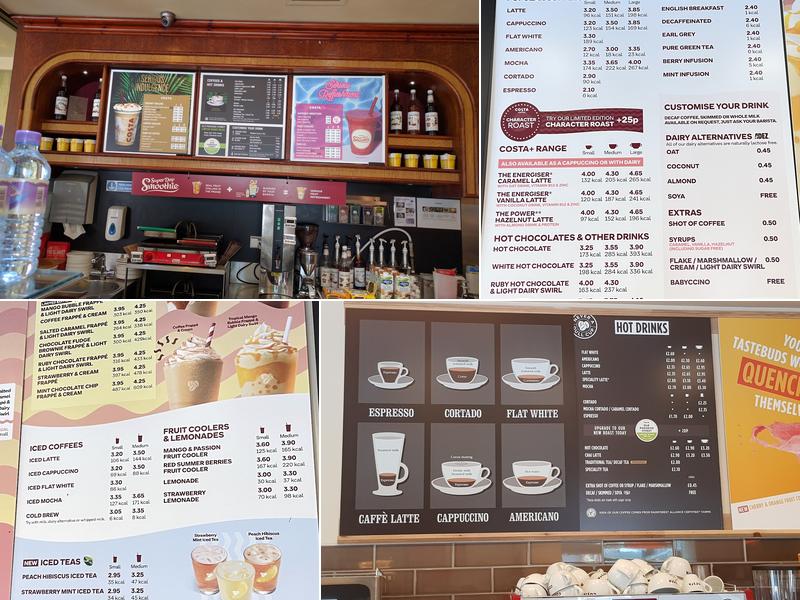 Costa Coffee Menu