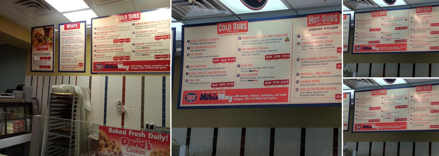 Jersey Mike's Subs Menu