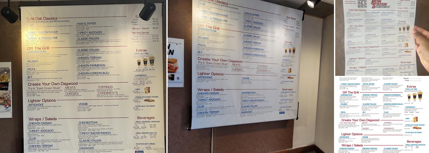 Penn Station East Coast Subs Menu