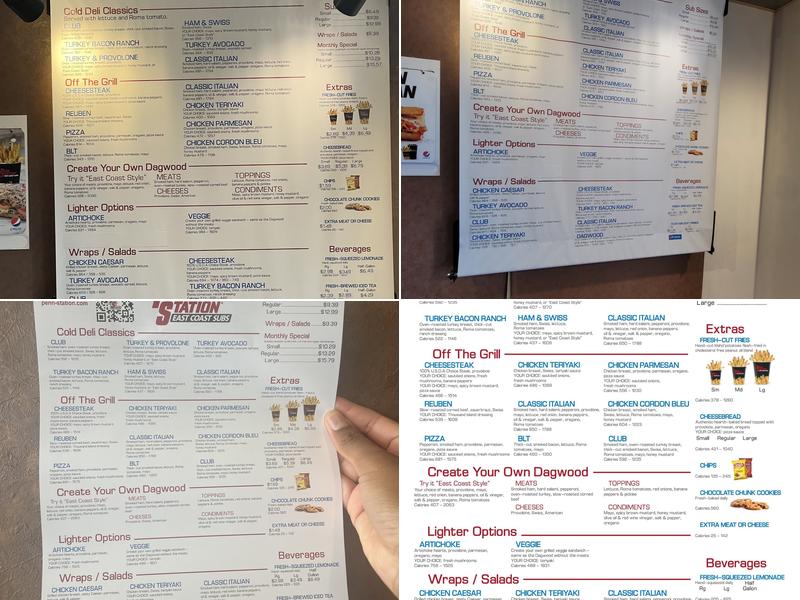 Penn Station East Coast Subs Menu