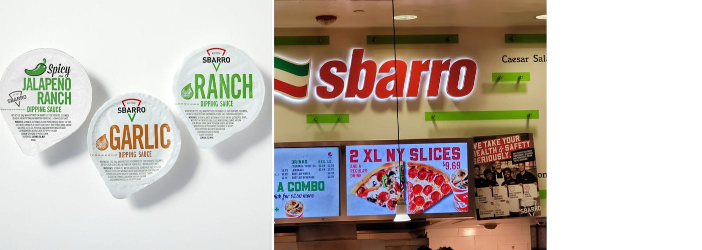 Sbarro Menu