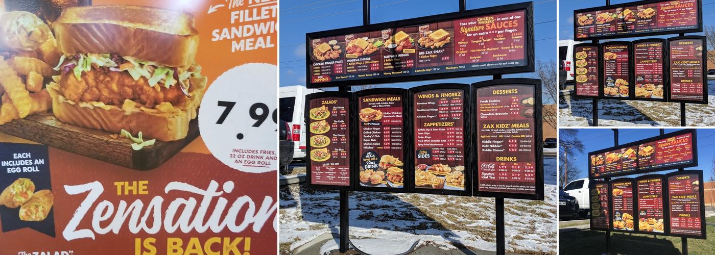 Zaxbys Chicken Fingers & Buffalo Wings Menu