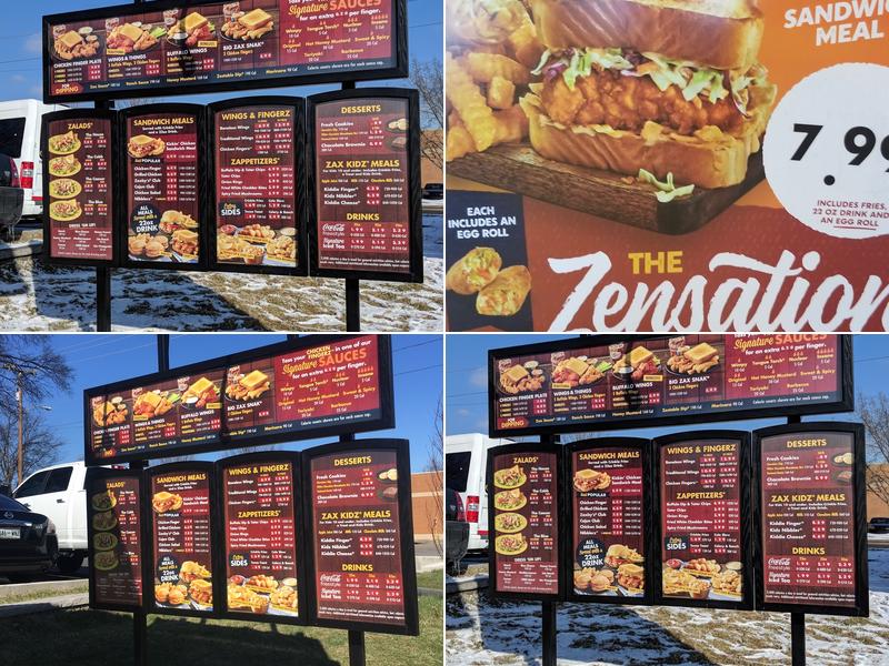 Zaxbys Chicken Fingers & Buffalo Wings Menu