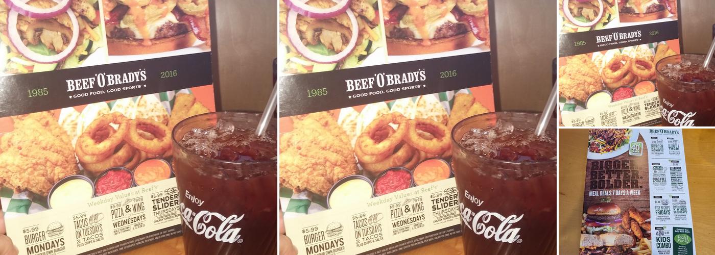 Beef 'O' Brady's Menu