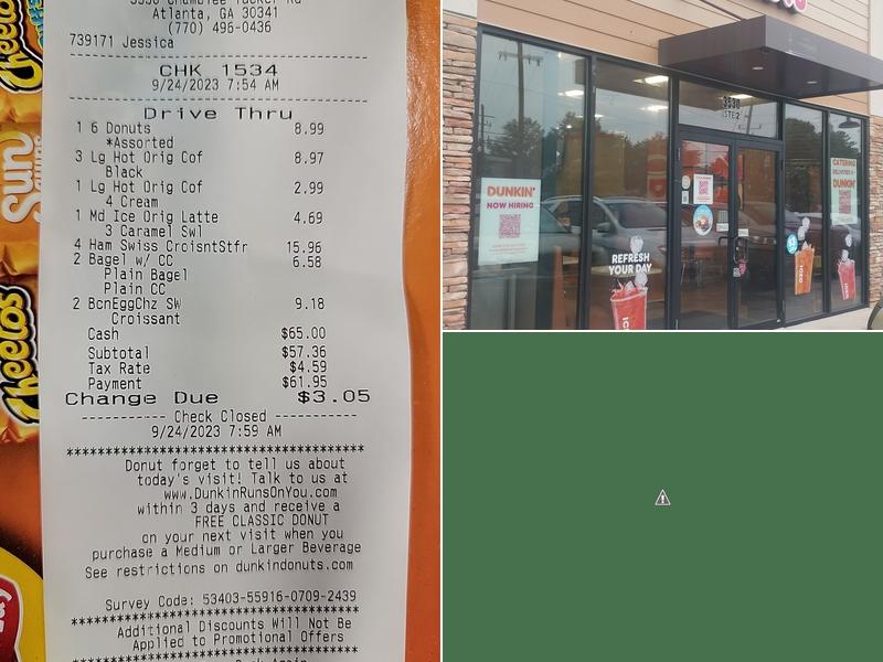 Dunkin' Menu