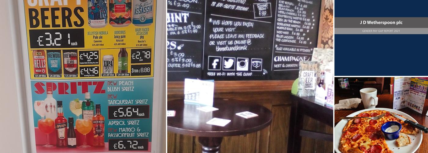The Three Tuns - JD Wetherspoon Menu