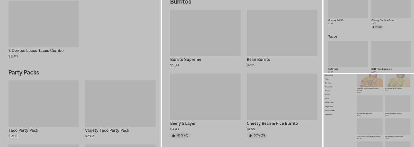 Taco Bell / KFC Menu