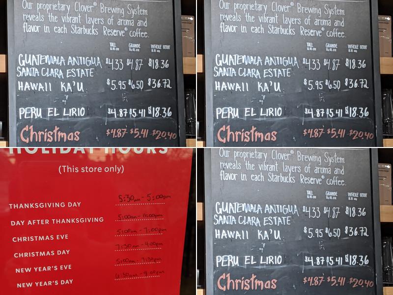 Starbucks Menu