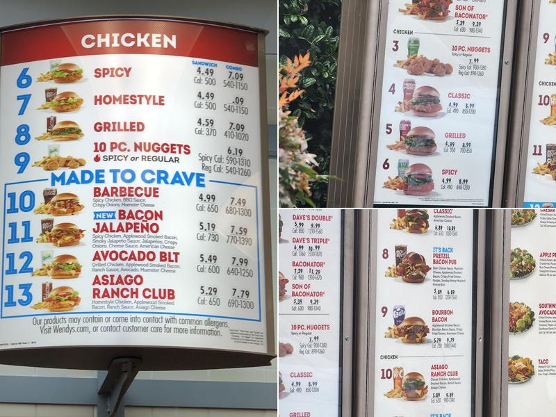 Wendy's Menu