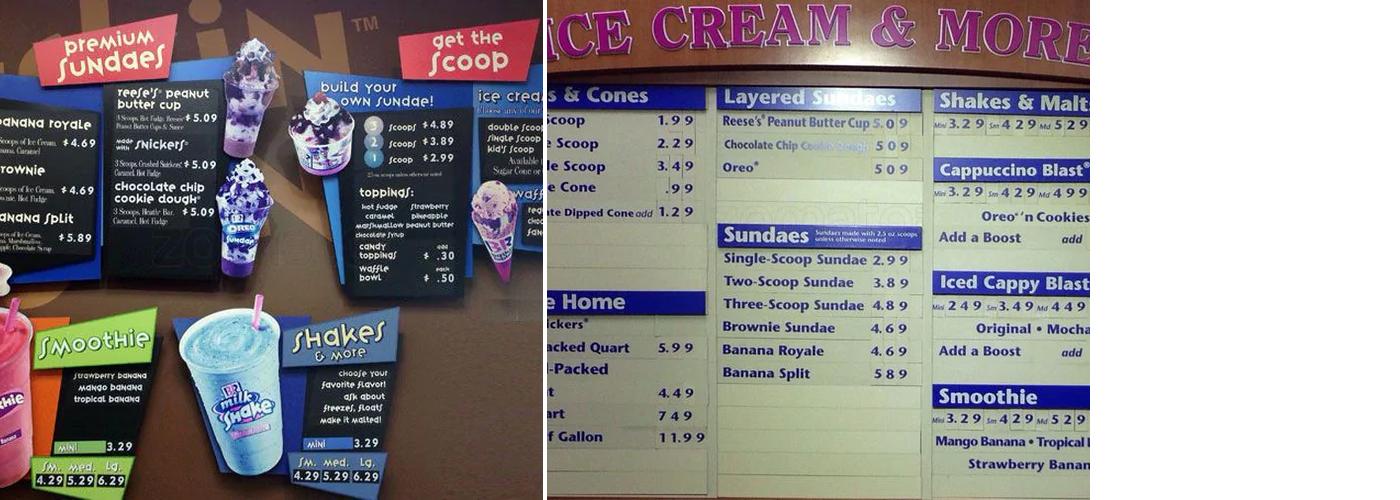 Baskin-Robbins Menu