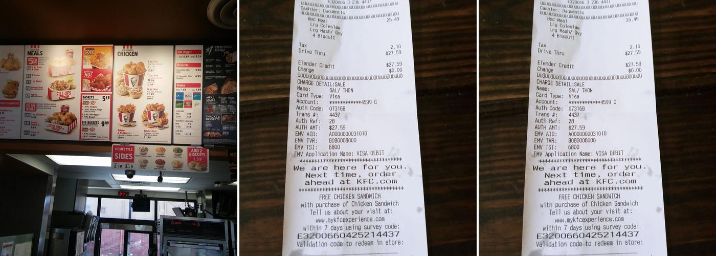 KFC Menu