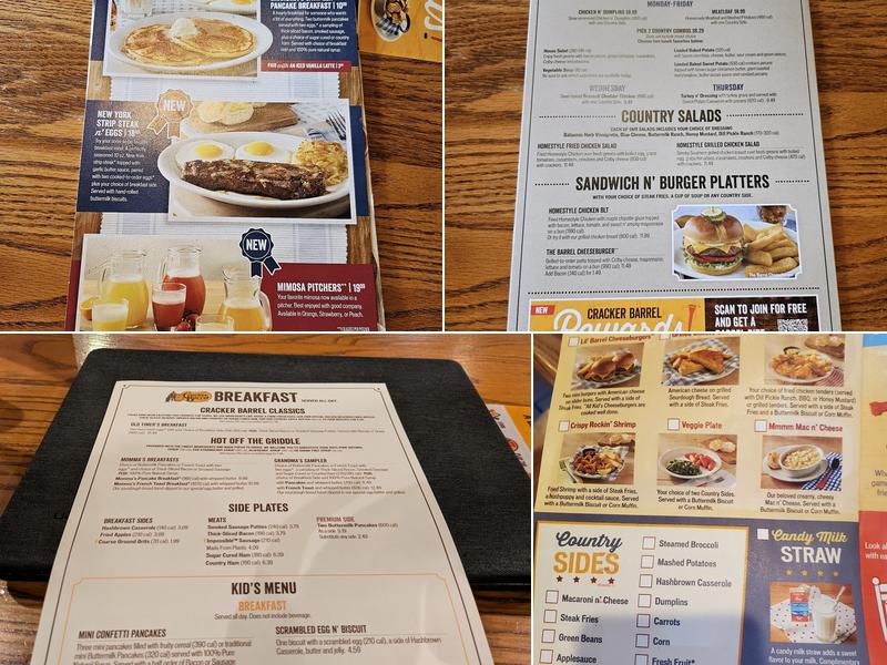 Cracker Barrel Old Country Store Menu