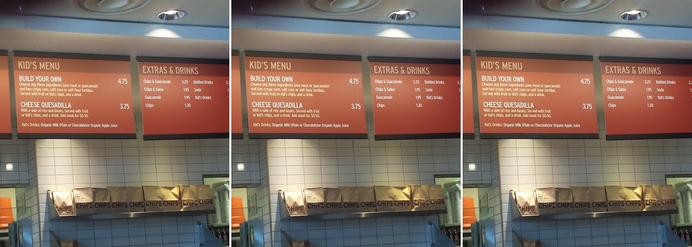 Chipotle Mexican Grill Menu