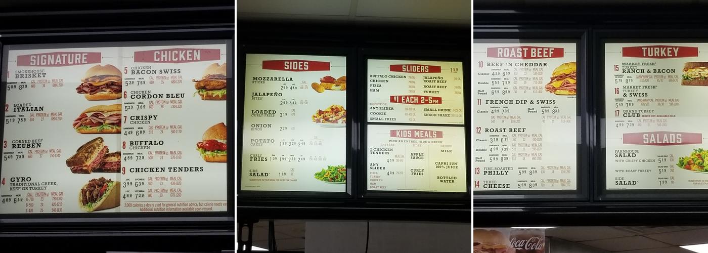 Arby's Menu