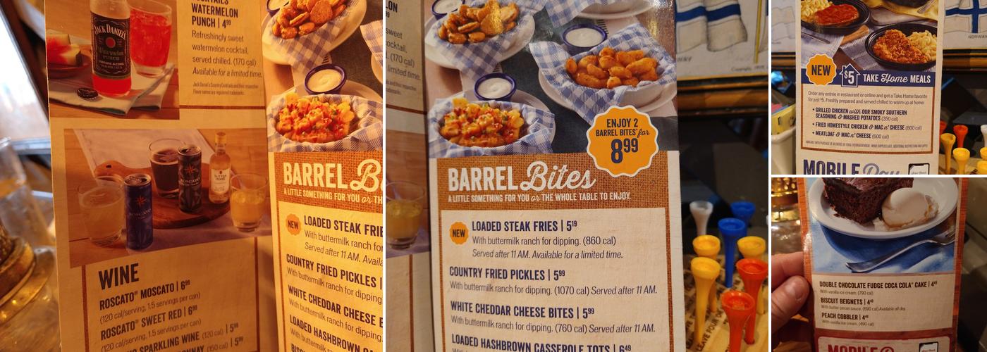 Cracker Barrel Old Country Store Menu