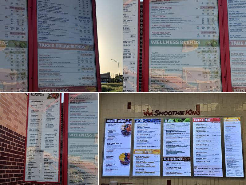 Smoothie King Menu