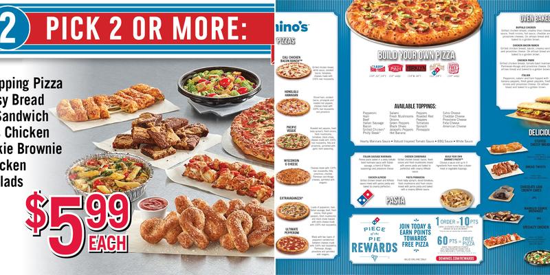 Domino's Pizza Menu