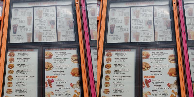 Dunkin' Menu