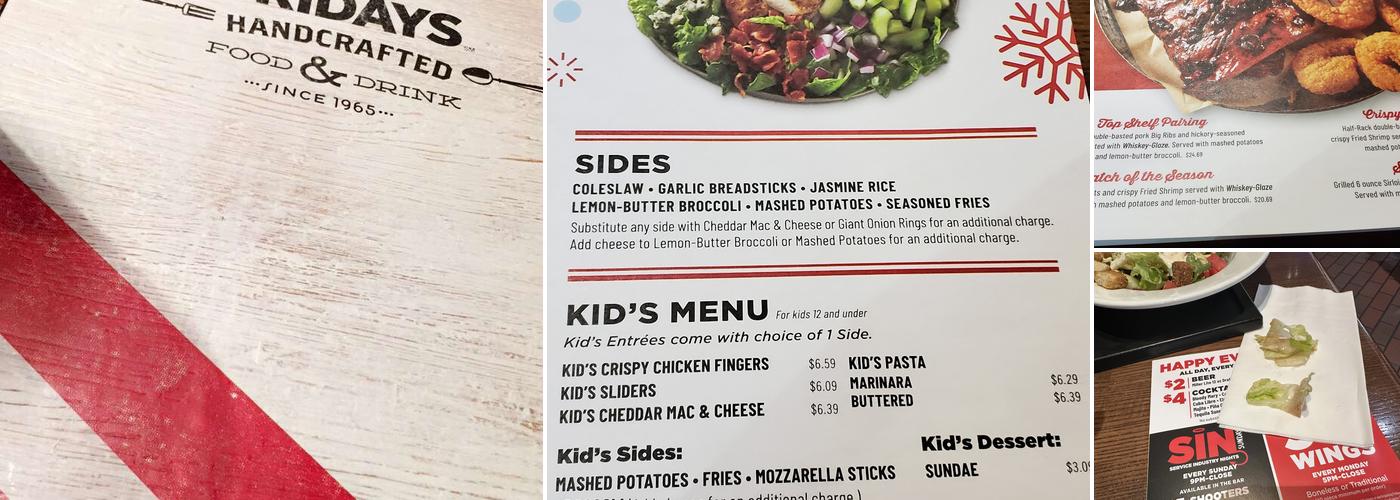 TGI Fridays Menu