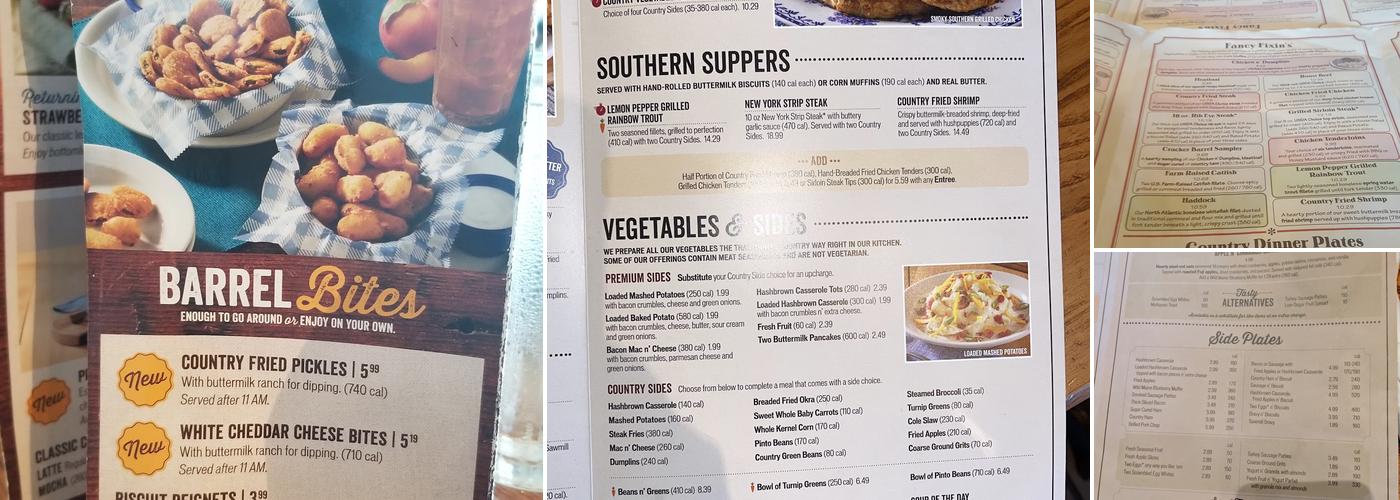 Cracker Barrel Old Country Store Menu