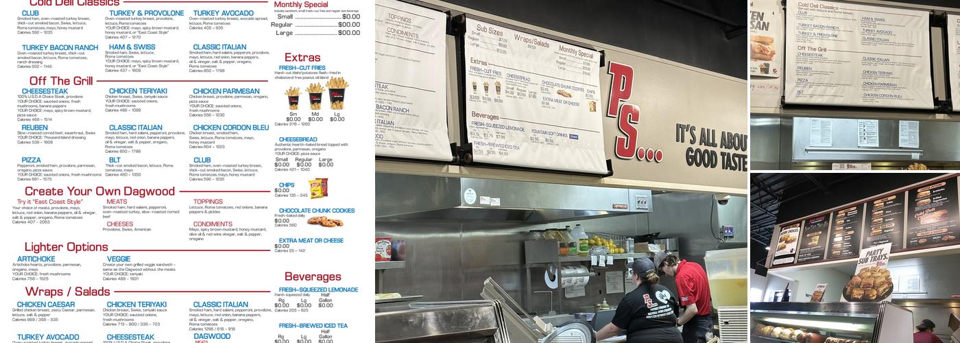 Penn Station East Coast Subs Menu