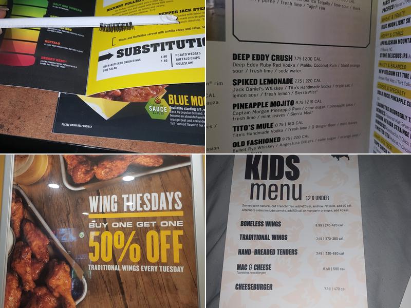Buffalo Wild Wings Menu