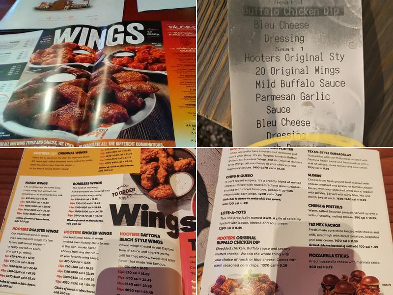 Hooters Menu