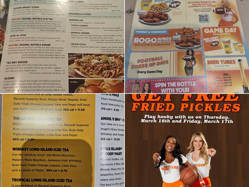 Hooters Menu