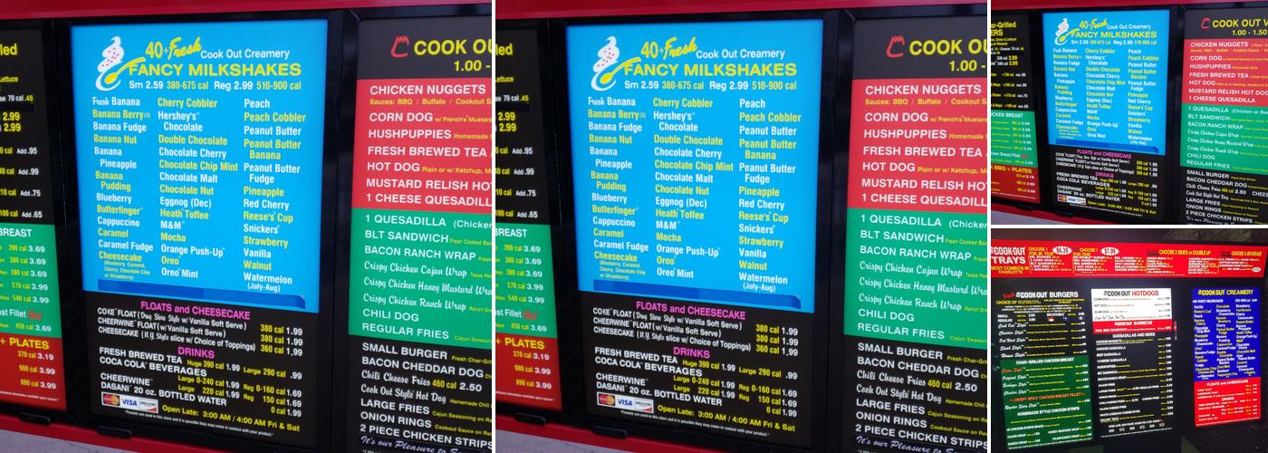 Cook Out Menu