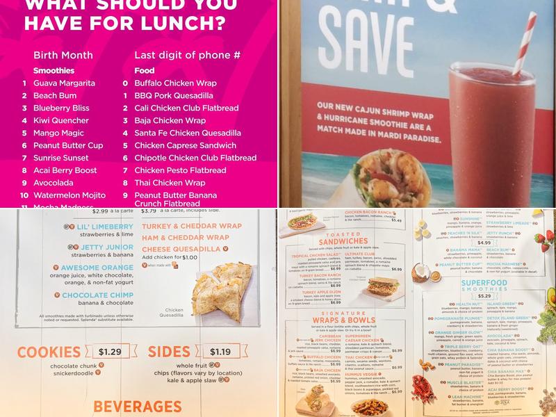 Tropical Smoothie Cafe Menu