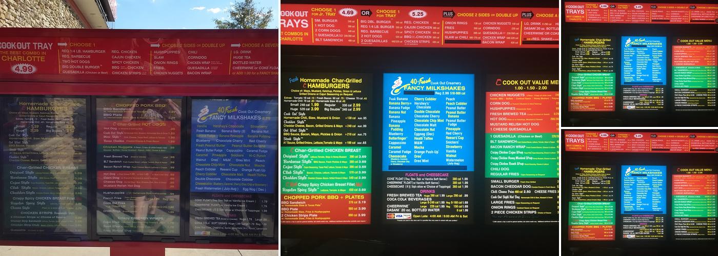 Cook Out Menu