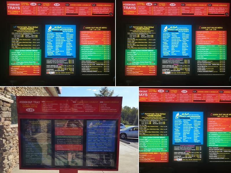 Cook Out Menu