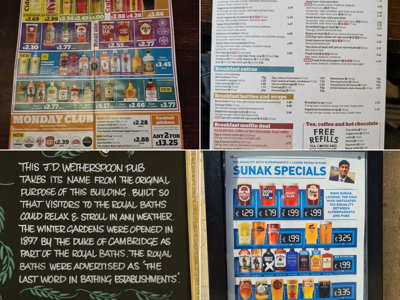 The Winter Gardens - JD Wetherspoon Menu