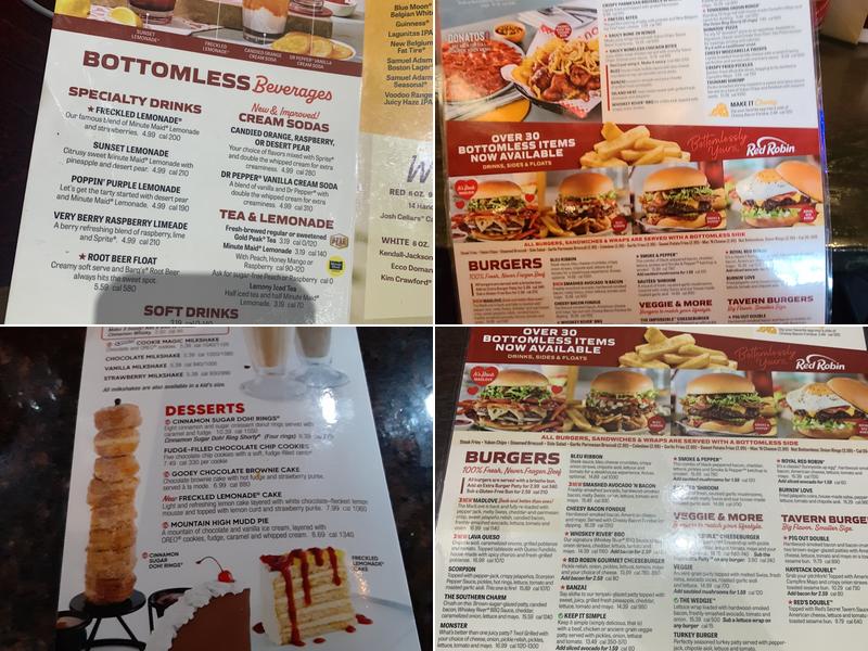 Red Robin Gourmet Burgers and Brews Menu