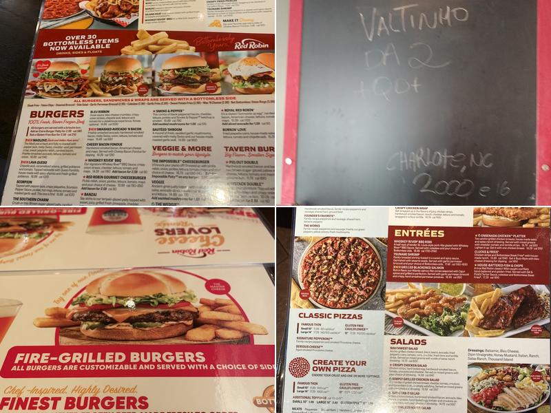 Red Robin Gourmet Burgers and Brews Menu