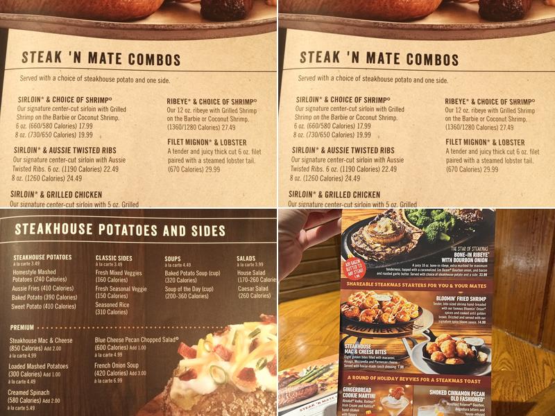 Outback Steakhouse Menu